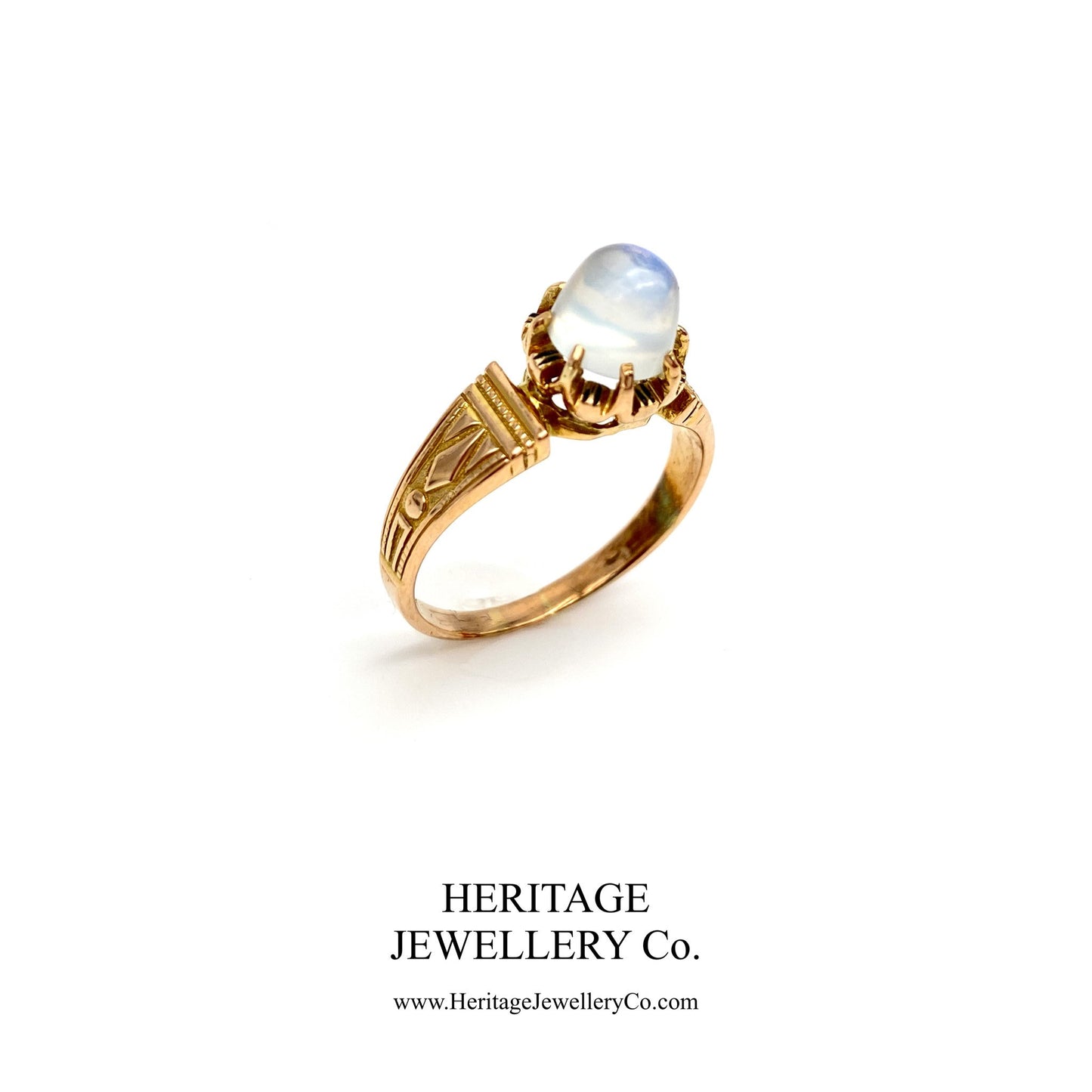 Early Victorian Cabochon Moonstone Ring (c. 1847)