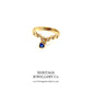 Vintage Sapphire and Diamond Sweetheart Ring