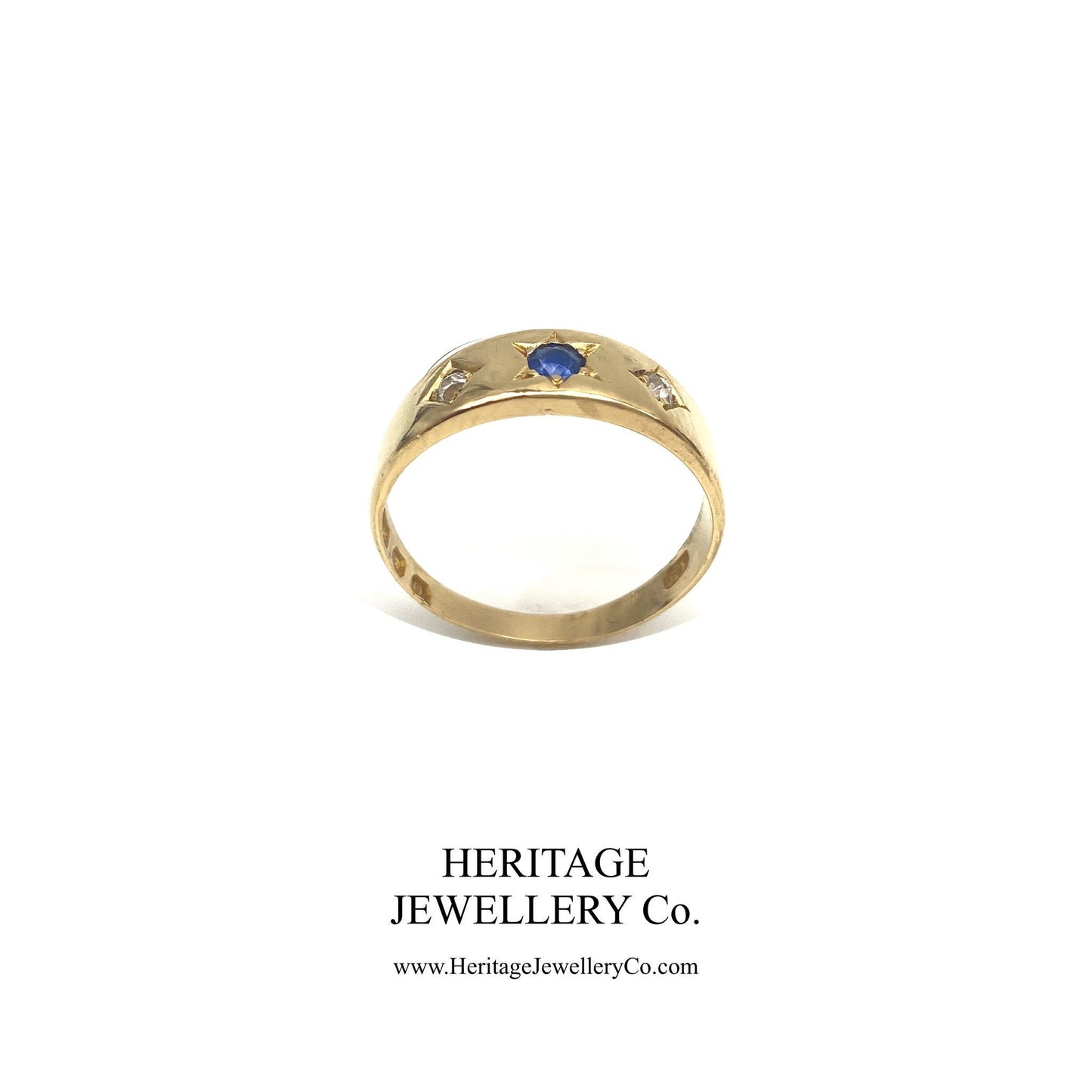 Edwardian Sapphire and Diamond Gypsy Ring (c. 1909)
