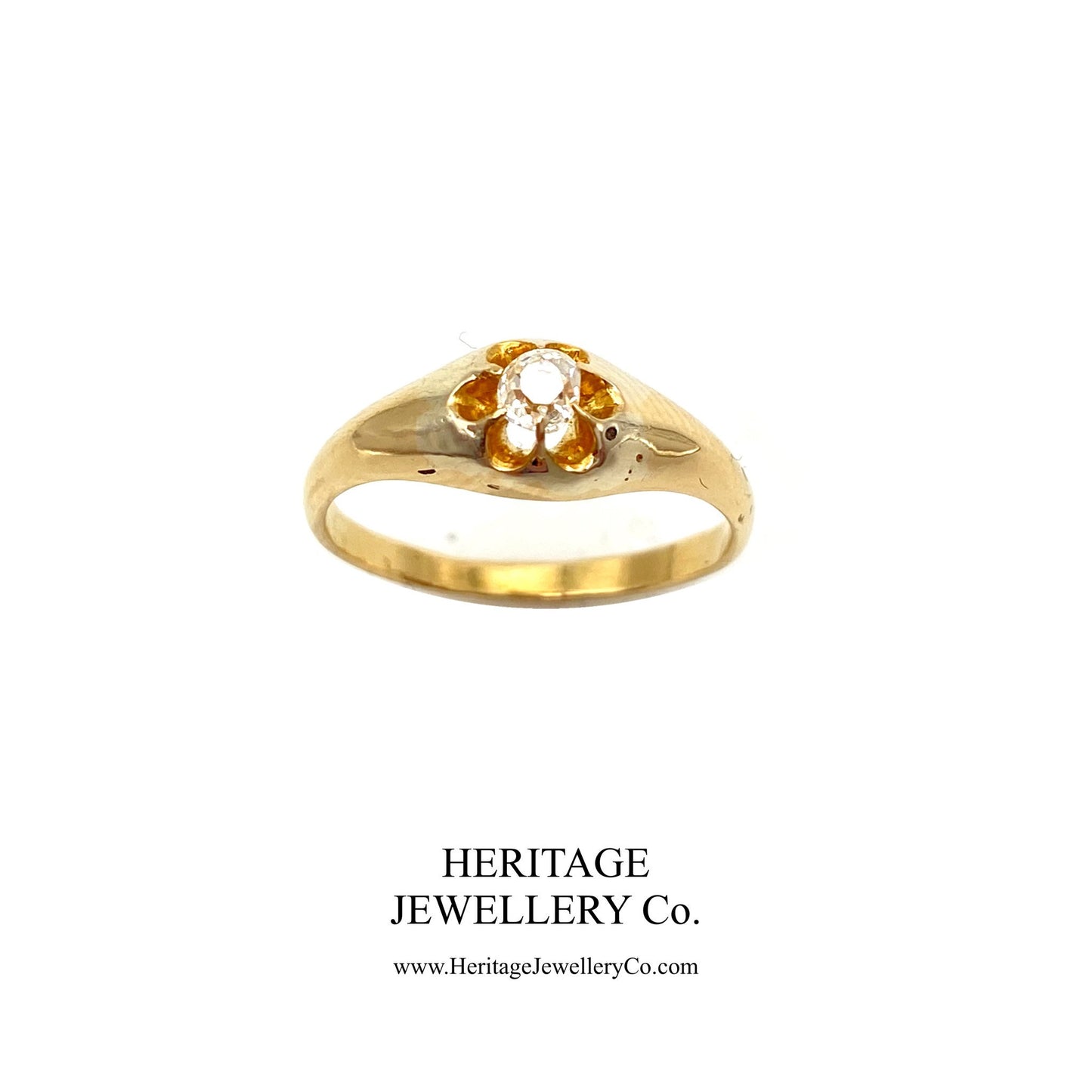 Victorian Solitaire Diamond Gypsy Ring (c. 1870-1900)