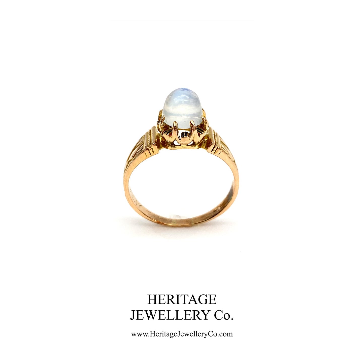 Early Victorian Cabochon Moonstone Ring (c. 1847)