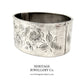 Antique Victorian Silver Bangle Bracelet with English Rose Motif (c. 1884)
