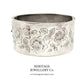 Antique Victorian Silver Bangle Bracelet with English Rose Motif (c. 1884)