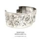 Antique Victorian Silver Bangle Bracelet with English Rose Motif (c. 1884)