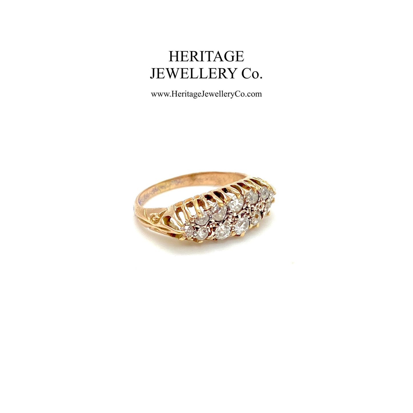 Antique Gold Two-Row Diamond Ring