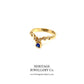 Vintage Sapphire and Diamond Sweetheart Ring