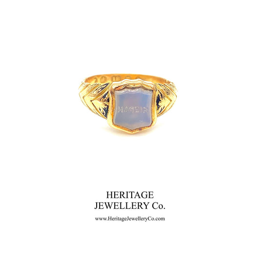 Rare Gold Mourning Mizpah Intaglio Ring (c. 1832)