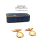Antique Art Deco Gold Cufflinks with Antique Box