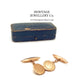Antique Art Deco Gold Cufflinks with Antique Box
