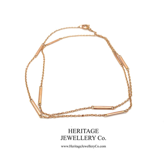 Antique Rose Gold Fancy Link Chain Necklace (16.5”)