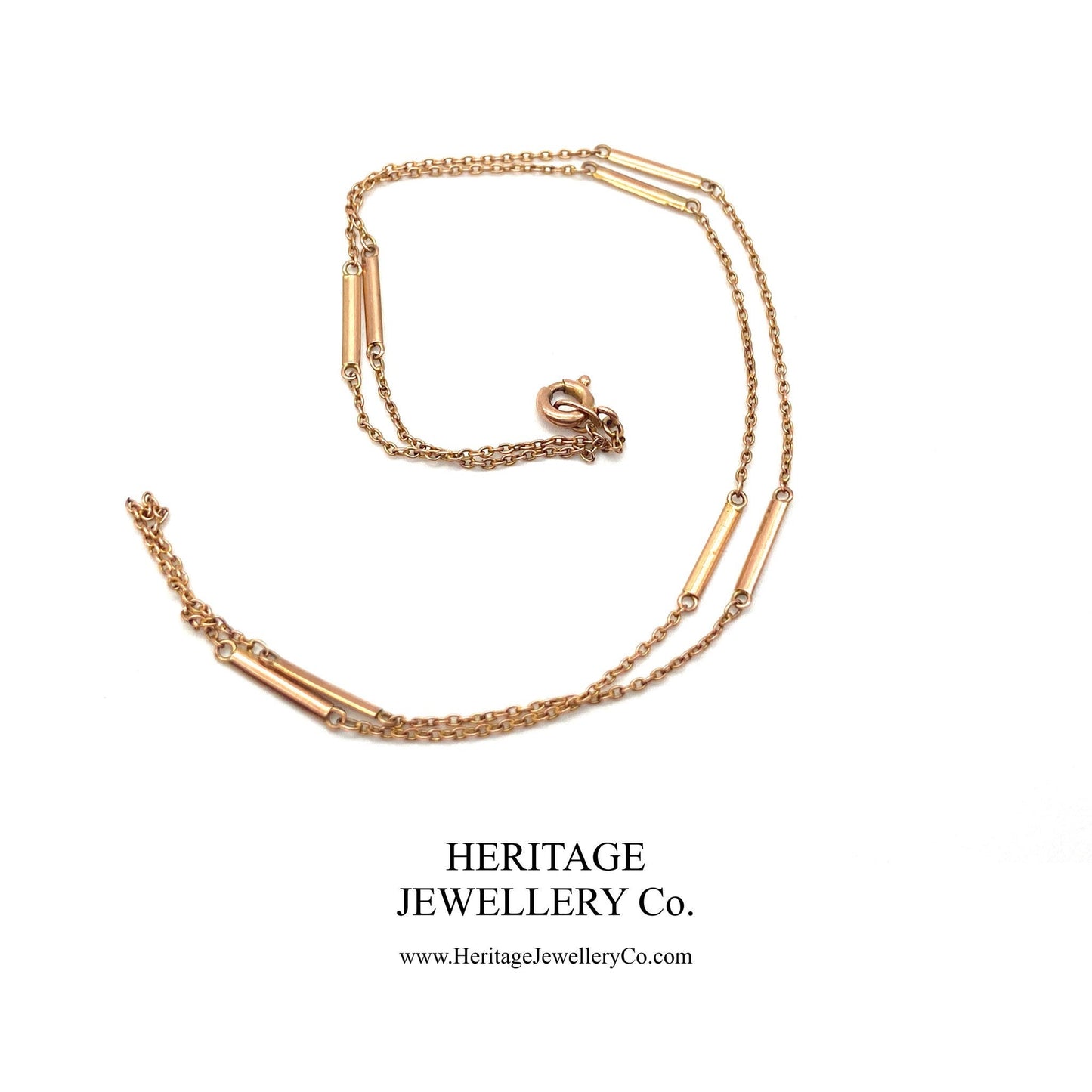 Antique Rose Gold Fancy Link Chain Necklace (16.5”)