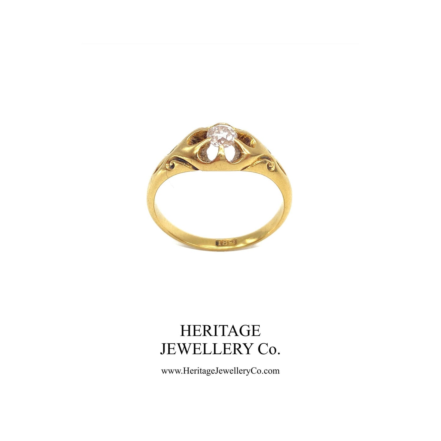Victorian Solitaire Diamond Gypsy Ring (c. 1870-1900)