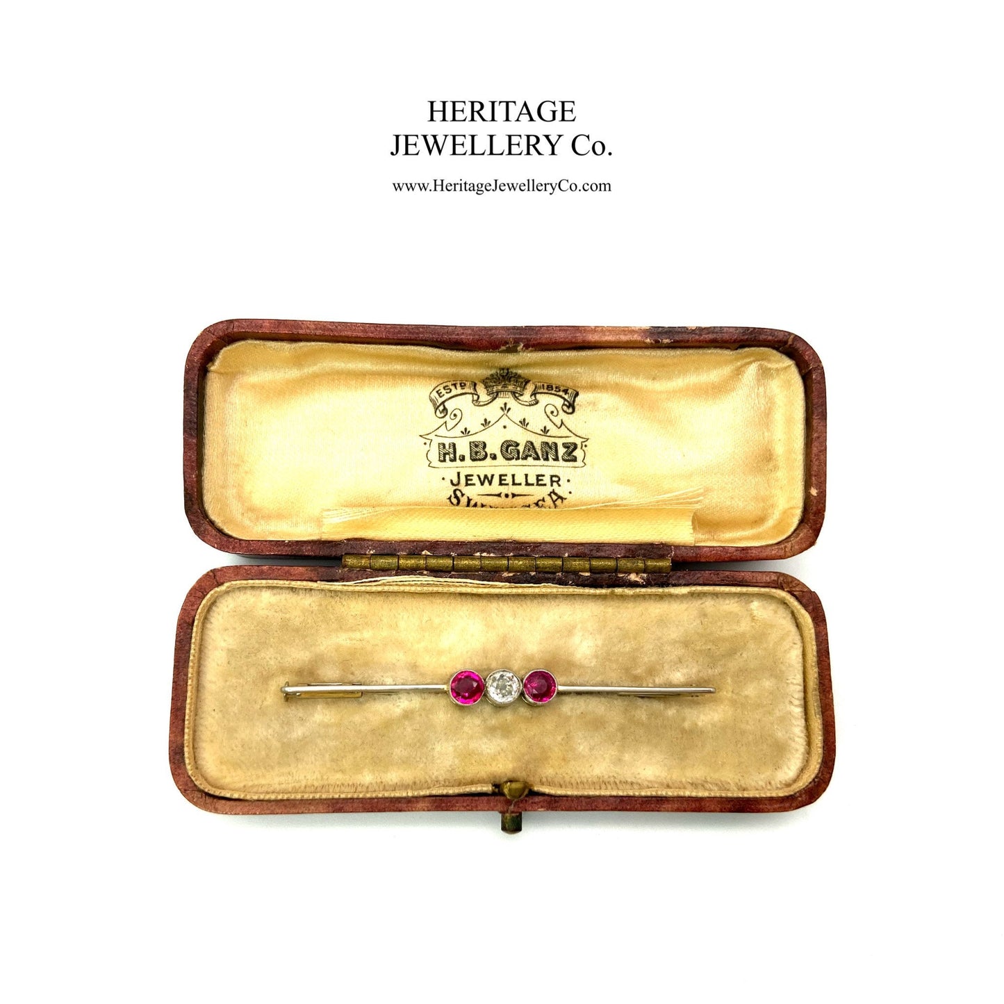 Antique Gold, Diamond and Ruby Brooch