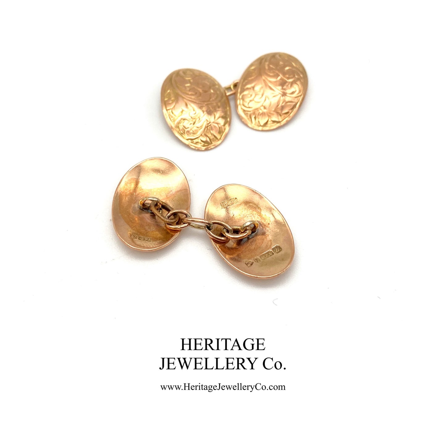 Victorian Gold Cufflinks with Antique Box