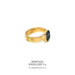 Rare Mourning Mizpah Ring with Banded Agate Shield (c. 1878)