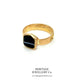 Rare Mourning Mizpah Ring with Banded Agate Shield (c. 1878)