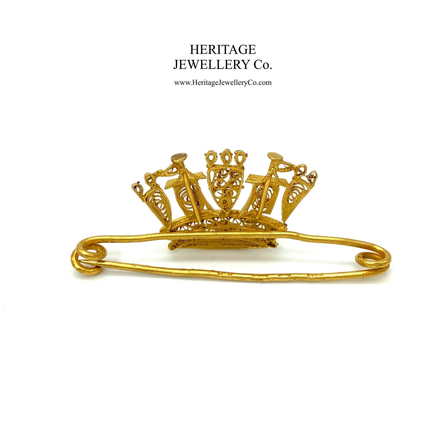 Antique Victorian Gold Naval Crown Brooch
