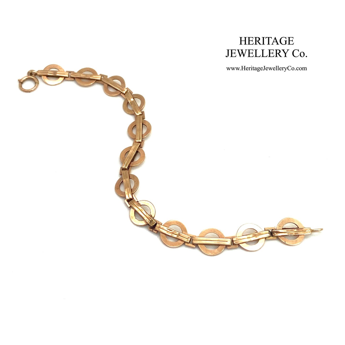 Antique Rose Gold Bracelet with Fancy Links