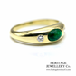 Vintage Emerald and Diamond Gypsy Ring