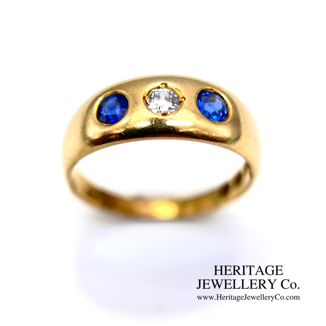 Victorian Sapphire & Diamond Gypsy Ring (c.1891)