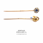 Antique Sapphire & Pearl Pin with Antique Box