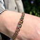 Antique Turquoise & Pearl Curb Bracelet
