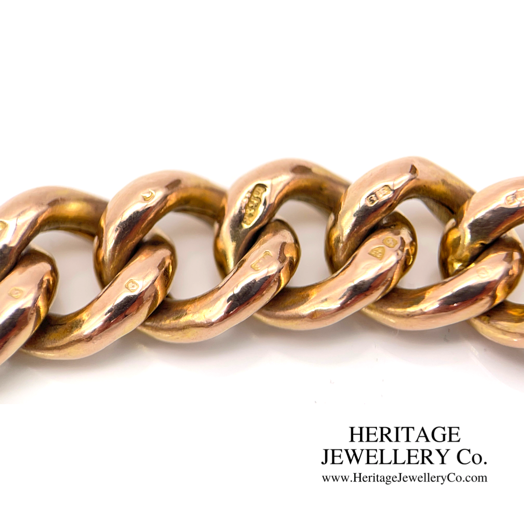 Antique Gold Wide Curb Bracelet