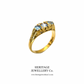 Aquamarine and Diamond 7-stone Ring