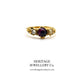 Antique Garnet and Split Pearl Ring