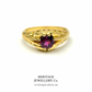 Antique Ruby Solitaire Gypsy Ring