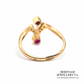 Art Nouveau Red and Green Garnet Ring