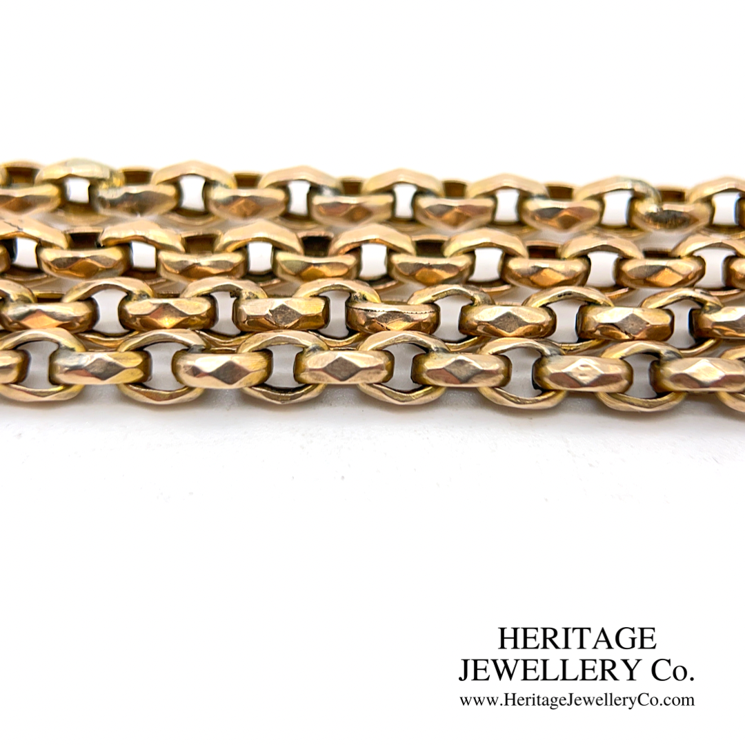 Antique Gold Faceted Link Chain (9ct Gold)