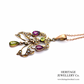 Edwardian Suffragette Amethyst, Peridot and Pearl Pendant