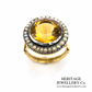 Antique Citrine Pearl Ring (19th Century)