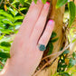Cabochon Emerald and Rose Diamond Ring