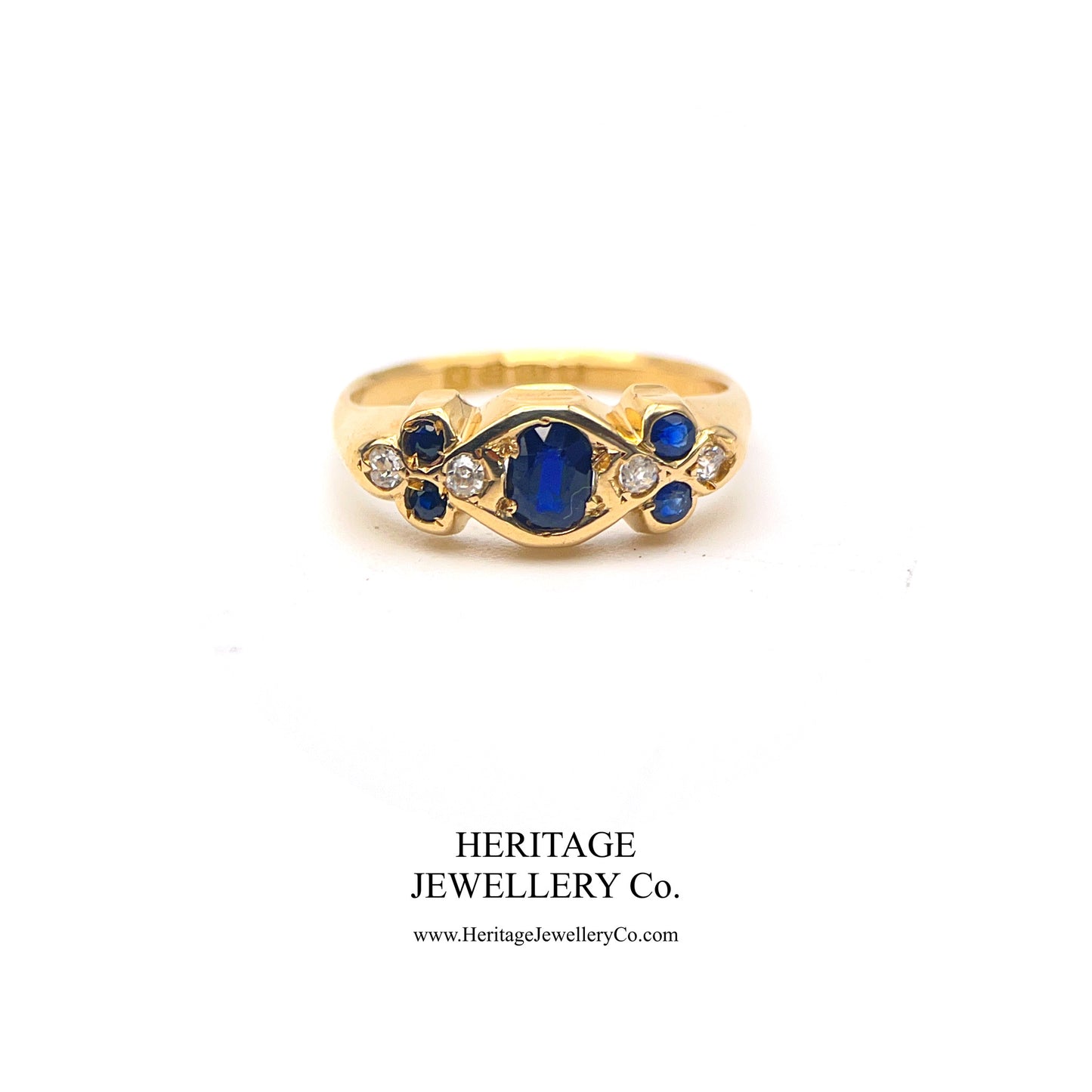 Antique Sapphire and Diamond Ring (c. 1913; 18ct Gold)