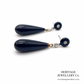 Vintage Diamond and Onyx Drop Earrings