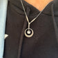 Art Deco Diamond Crescent Pendant Necklace