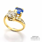 Sapphire & Diamond Crossover Ring