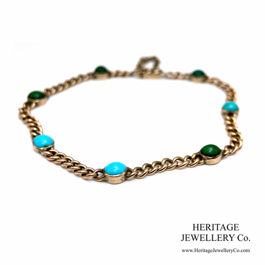 Antique Turquoise Curb Bracelet
