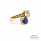 Sapphire & Diamond Crossover Ring