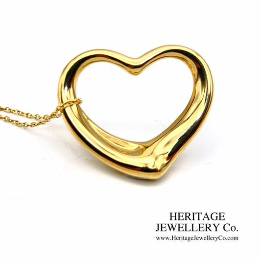 Tiffany & Co. Open Heart Pendant and Chain by Elsa Peretti (27mm)