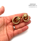 Large Vintage Gold Earrings with Rope Texture