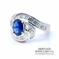 Sapphire & Diamond Twist Cluster Ring