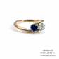 Antique Sapphire & Diamond Cross-Over Ring