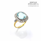 Aquamarine & Rose Diamond Ring