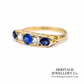 Antique Sapphire and Diamond 5-Stone Ring