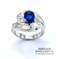 Sapphire & Diamond Twist Cluster Ring