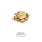 Large Gold & Oval Citrine Brooch