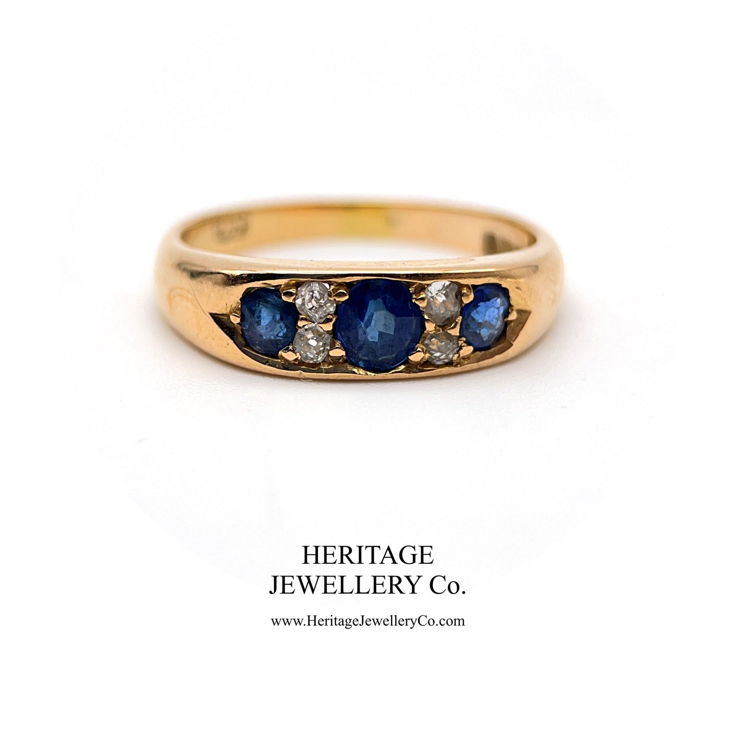 Antique Gold, Sapphire and Diamond 7-stone Ring (18ct gold; c.1902)